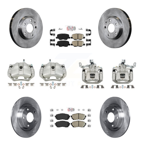 Front Rear Disc Brake Caliper Rotors And Ceramic Pads Kit (10Pc) For Mazda 6 KC8-102342N