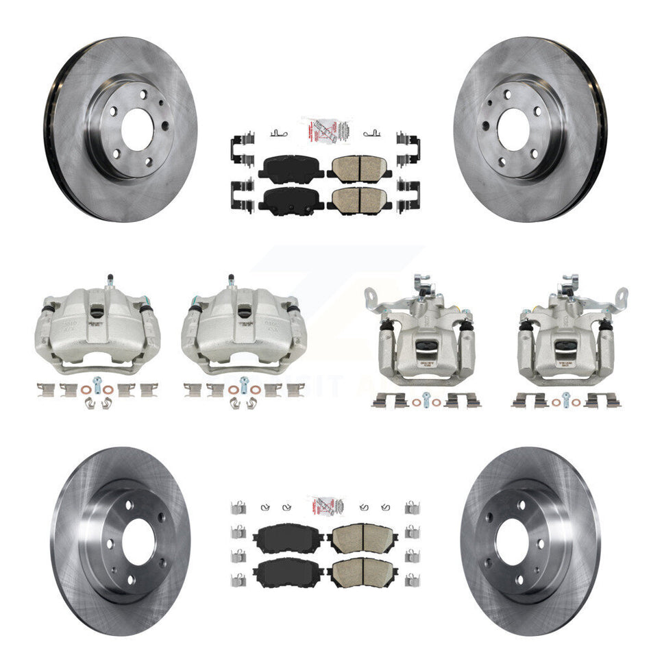Front Rear Disc Brake Caliper Rotors And Ceramic Pads Kit (10Pc) For Mazda 6 KC8-102342N