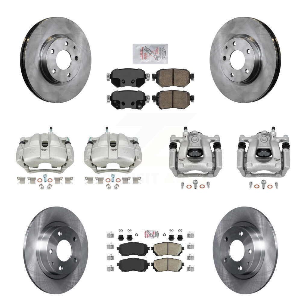 Front Rear Disc Brake Caliper Rotors And Ceramic Pads Kit (10Pc) For Mazda 6 KC8-102343N