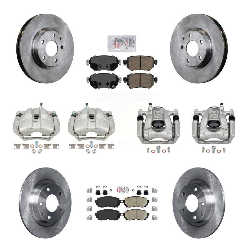 Front Rear Disc Brake Caliper Rotors And Ceramic Pads Kit (10Pc) For Mazda 6 KC8-102343N