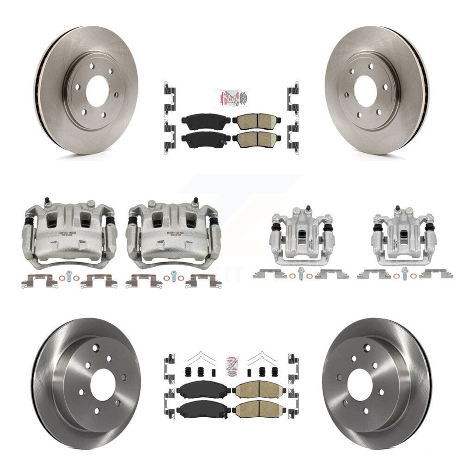 Front Rear Brake Caliper Rotor Ceramic Pad Kit (10Pc) For Nissan Frontier Suzuki Equator KC8-102348N
