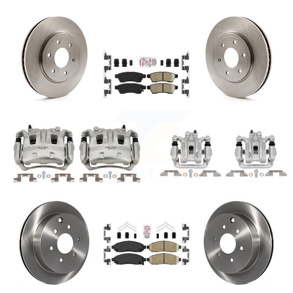 Front Rear Brake Caliper Rotor Ceramic Pad Kit (10Pc) For Nissan Frontier Suzuki Equator KC8-102350N