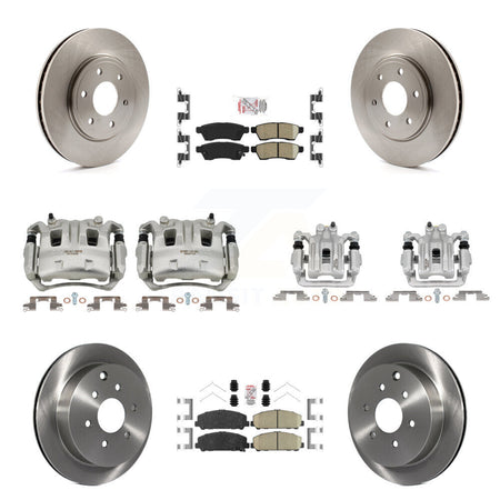 Front Rear Disc Brake Caliper Rotors And Ceramic Pads Kit (10Pc) For Suzuki Equator KC8-102352N
