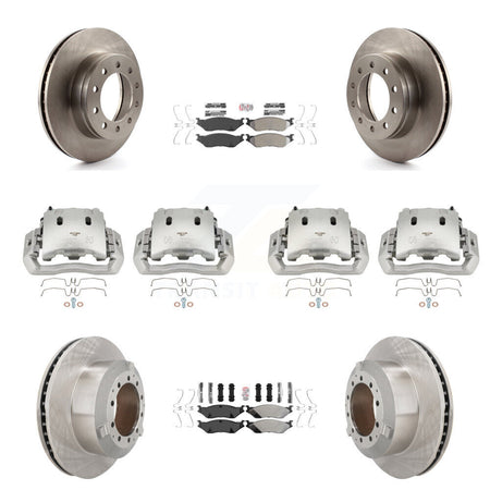 Front Rear Brake Caliper Rotors & Semi-Metallic Pad Kit (10Pc) For Ford F-450 Super Duty KC8-102357N