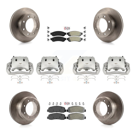 Front Rear Brake Caliper Rotors & Semi-Metallic Pad Kit (10Pc) For Ford F-450 Super Duty KC8-102363N