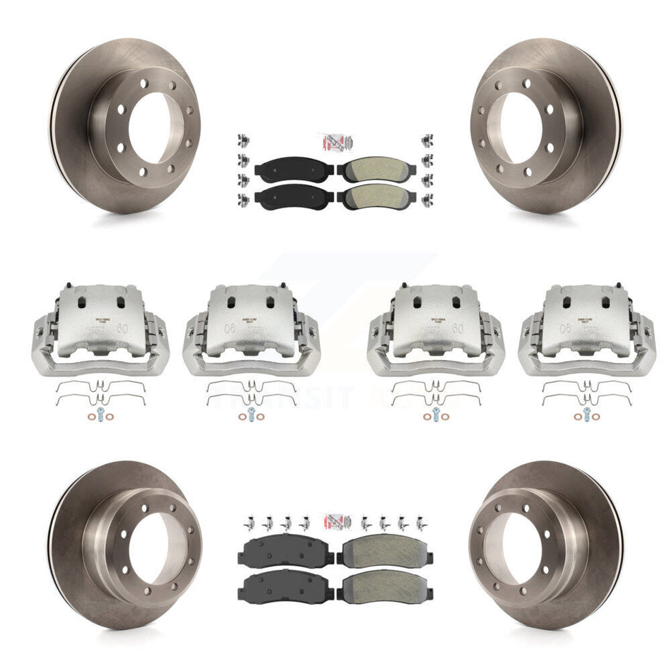 Front Rear Brake Caliper Rotors & Semi-Metallic Pad Kit (10Pc) For Ford F-450 Super Duty KC8-102363N