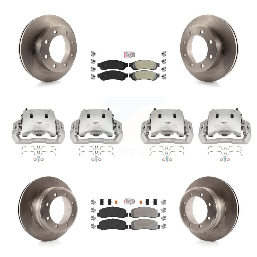 Front Rear Brake Caliper Rotors & Semi-Metallic Pad Kit (10Pc) For Ford F-450 Super Duty KC8-102364N