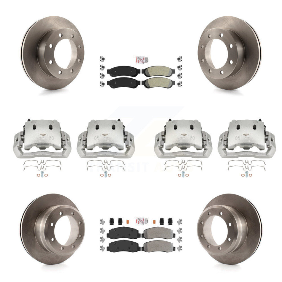 Front Rear Brake Caliper Rotors & Semi-Metallic Pad Kit (10Pc) For Ford F-450 Super Duty KC8-102364N