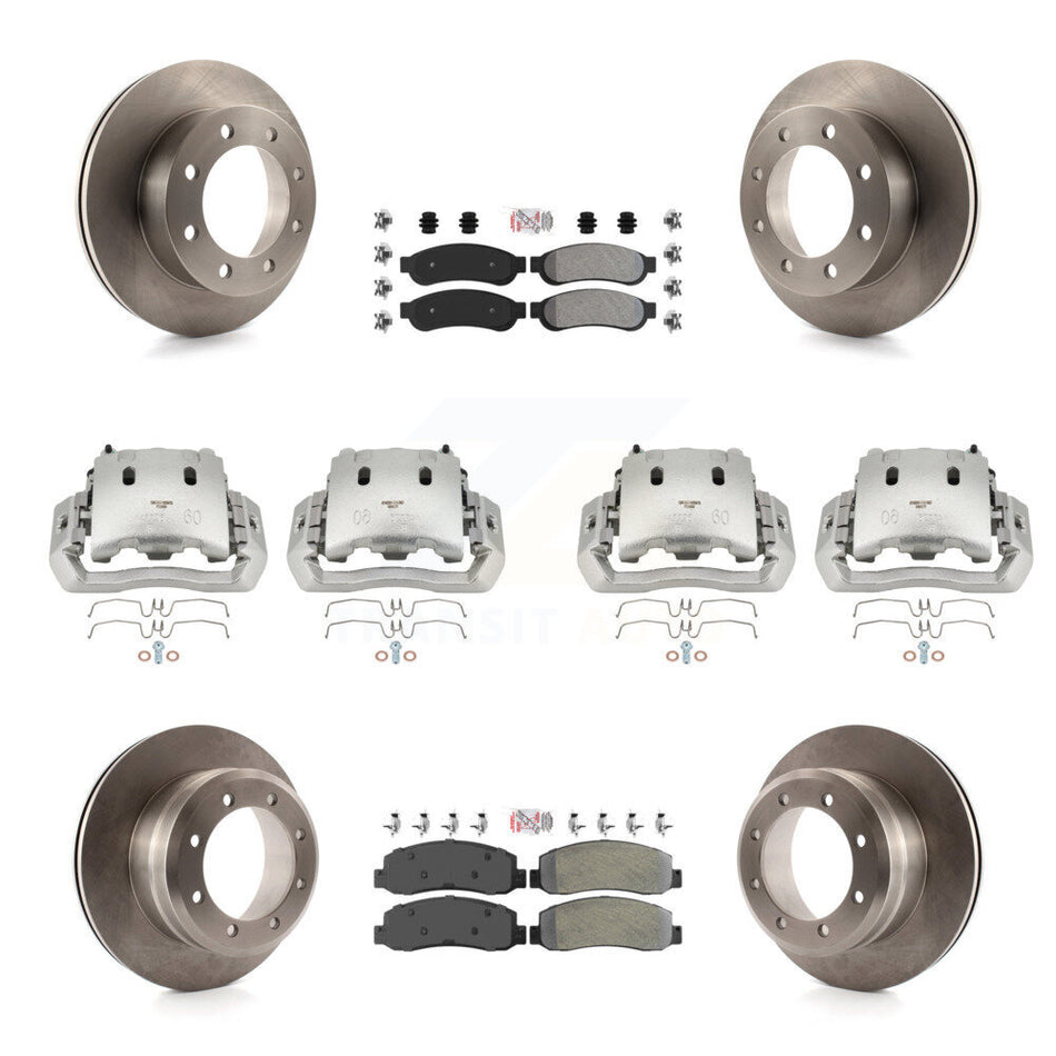 Front Rear Brake Caliper Rotors & Semi-Metallic Pad Kit (10Pc) For Ford F-450 Super Duty KC8-102365N