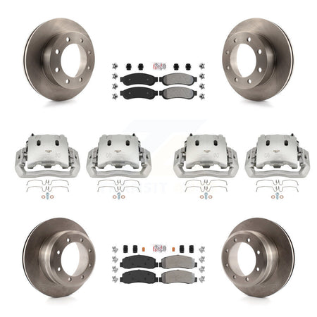 Front Rear Brake Caliper Rotors & Semi-Metallic Pad Kit (10Pc) For Ford F-450 Super Duty KC8-102366N