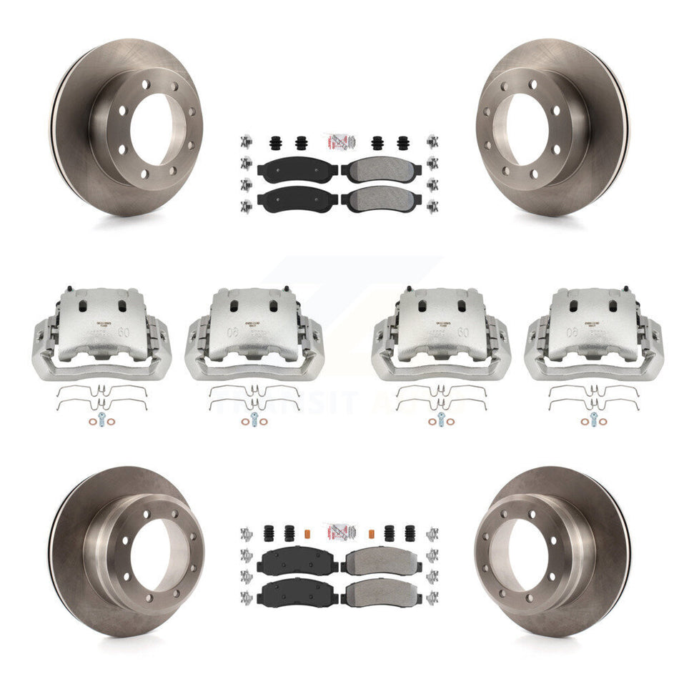 Front Rear Brake Caliper Rotors & Semi-Metallic Pad Kit (10Pc) For Ford F-450 Super Duty KC8-102366N