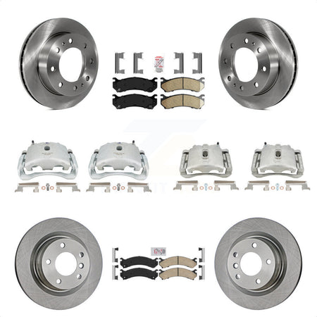 Front Rear Disc Brake Caliper Rotors And Ceramic Pads Kit (10Pc) For Chevrolet Silverado 2500 HD GMC Sierra 3500 Classic Suburban Yukon XL Avalanche KC8-102373N by Transit Auto