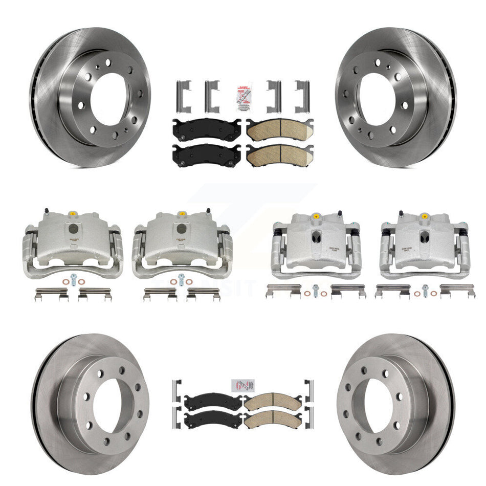 Front Rear Disc Brake Caliper Rotors And Ceramic Pads Kit (10Pc) For Chevrolet Silverado 2500 HD GMC Sierra 3500 Classic Suburban Yukon XL Avalanche KC8-102373N