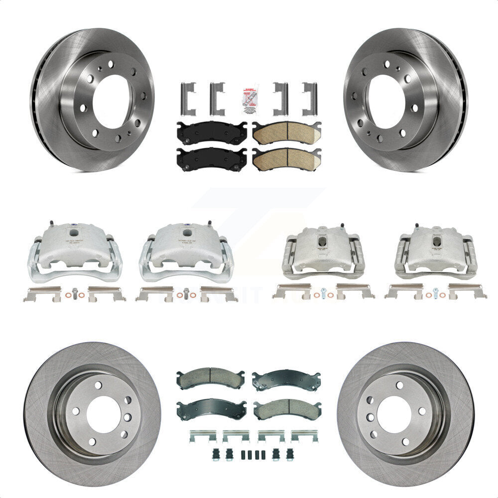 Front Rear Disc Brake Caliper Rotors And Ceramic Pads Kit (10Pc) For Chevrolet Silverado 2500 HD GMC Sierra 3500 Classic Suburban Yukon XL Avalanche KC8-102374N by Transit Auto