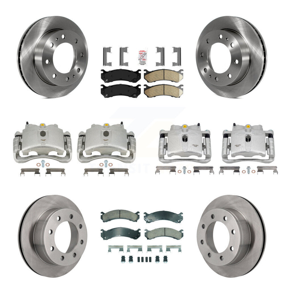 Front Rear Disc Brake Caliper Rotors And Ceramic Pads Kit (10Pc) For Chevrolet Silverado 2500 HD GMC Sierra 3500 Classic Suburban Yukon XL Avalanche KC8-102374N