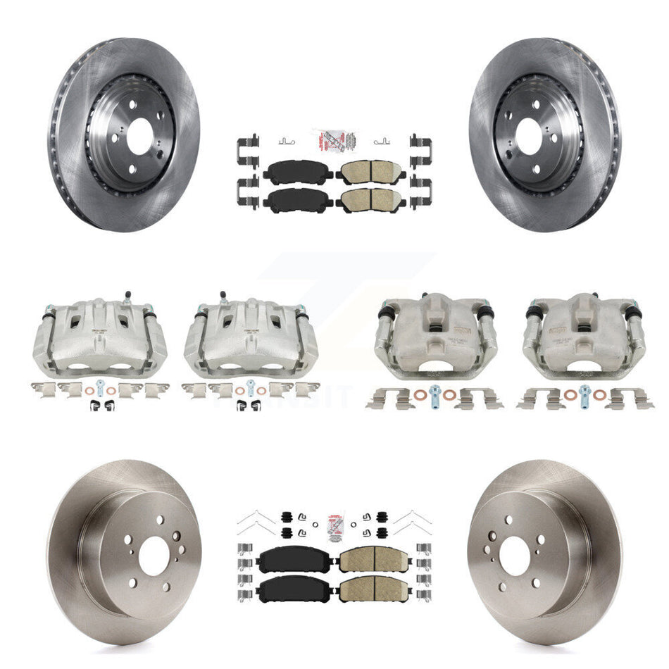 Front Rear Disc Brake Caliper Rotors And Ceramic Pads Kit (10Pc) For Toyota Highlander KC8-102384N