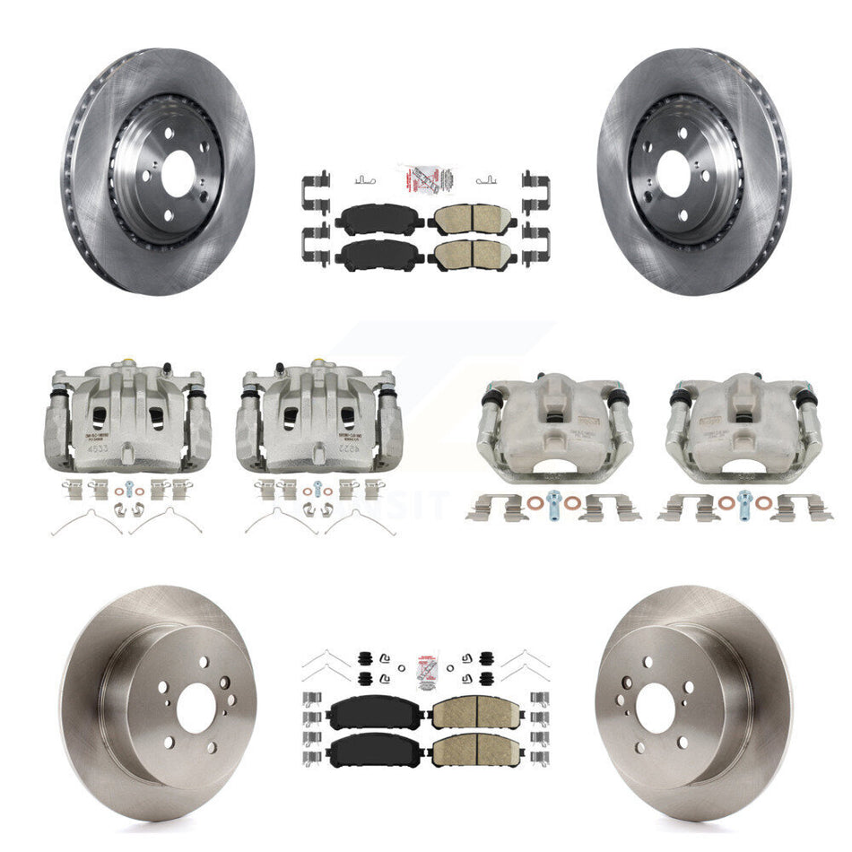 Front Rear Disc Brake Caliper Rotors And Ceramic Pads Kit (10Pc) For Toyota Highlander KC8-102386N