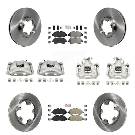 Front Rear Disc Brake Caliper Rotors & Semi-Metallic Pad Kit (10Pc) For Ford Transit-250 KC8-102392N