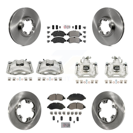 Front Rear Disc Brake Caliper Rotors & Semi-Metallic Pad Kit (10Pc) For Ford Transit-250 KC8-102393N