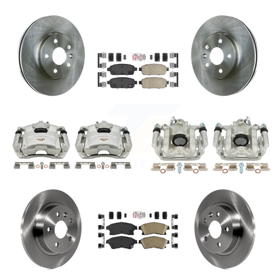 Front Rear Disc Brake Caliper Rotors And Ceramic Pads Kit (10Pc) For Chevrolet Cruze Limited KC8-102397N