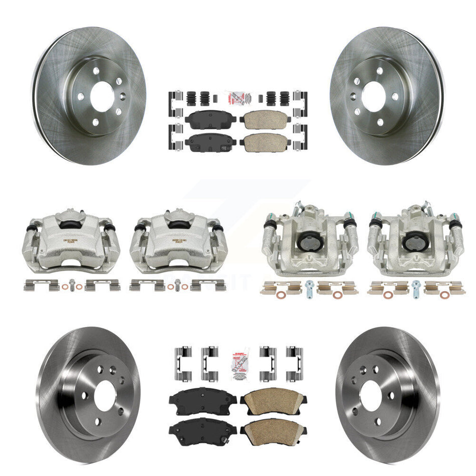 Front Rear Disc Brake Caliper Rotors And Ceramic Pads Kit (10Pc) For Chevrolet Cruze Limited KC8-102398N