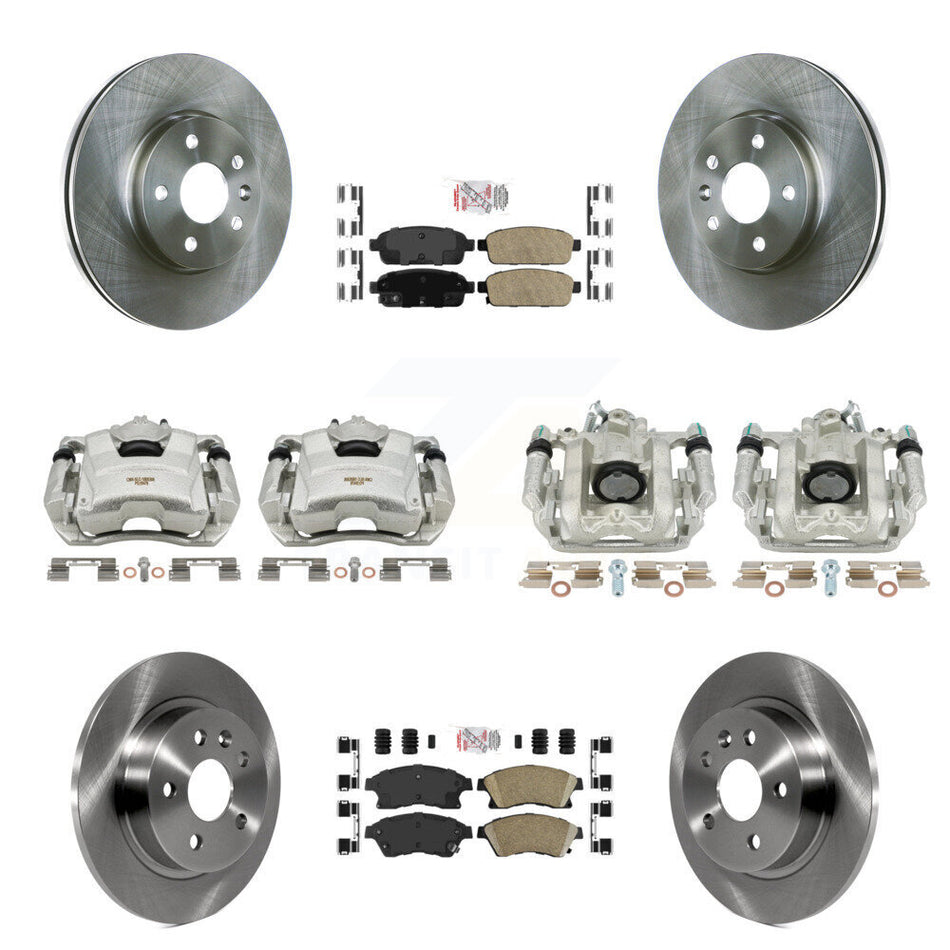 Front Rear Disc Brake Caliper Rotors And Ceramic Pads Kit (10Pc) For Chevrolet Cruze Limited KC8-102399N