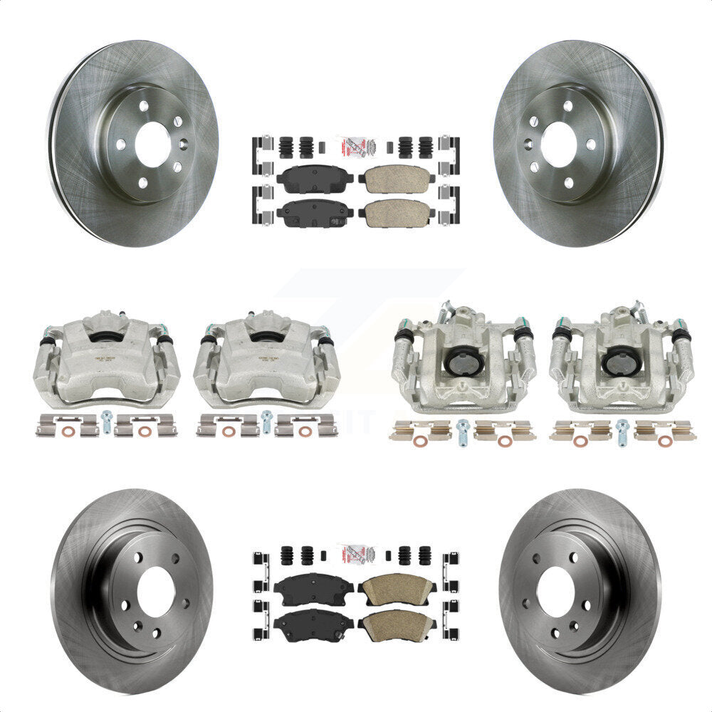 Front Rear Disc Brake Caliper Rotors And Ceramic Pads Kit (10Pc) For 2013 Chevrolet Cruze LT LTZ With 292mm Diameter Rotor KC8-102401N by Transit Auto