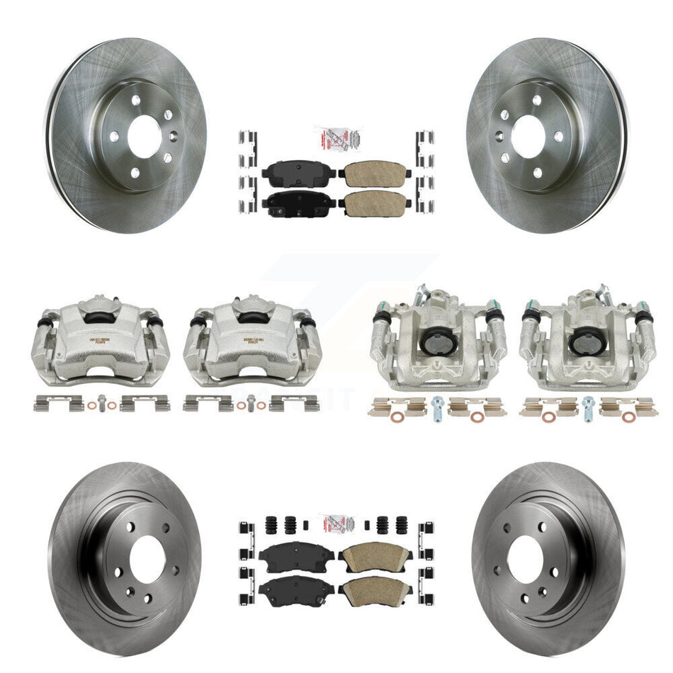 Front Rear Disc Brake Caliper Rotors And Ceramic Pads Kit (10Pc) For 2013 Chevrolet Cruze LT LTZ With 292mm Diameter Rotor KC8-102403N
