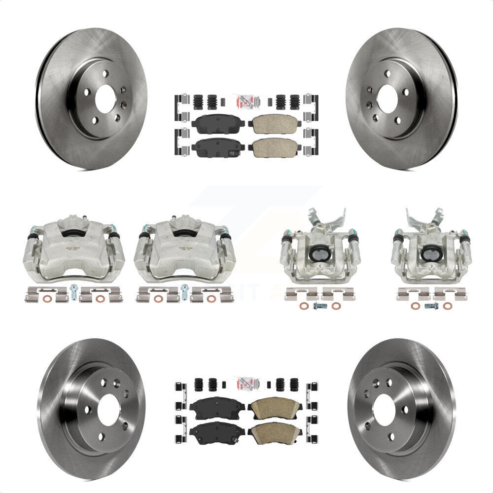 Front Rear Disc Brake Caliper Rotors And Ceramic Pads Kit (10Pc) For 2013-2014 Chevrolet Sonic RS KC8-102405N by Transit Auto