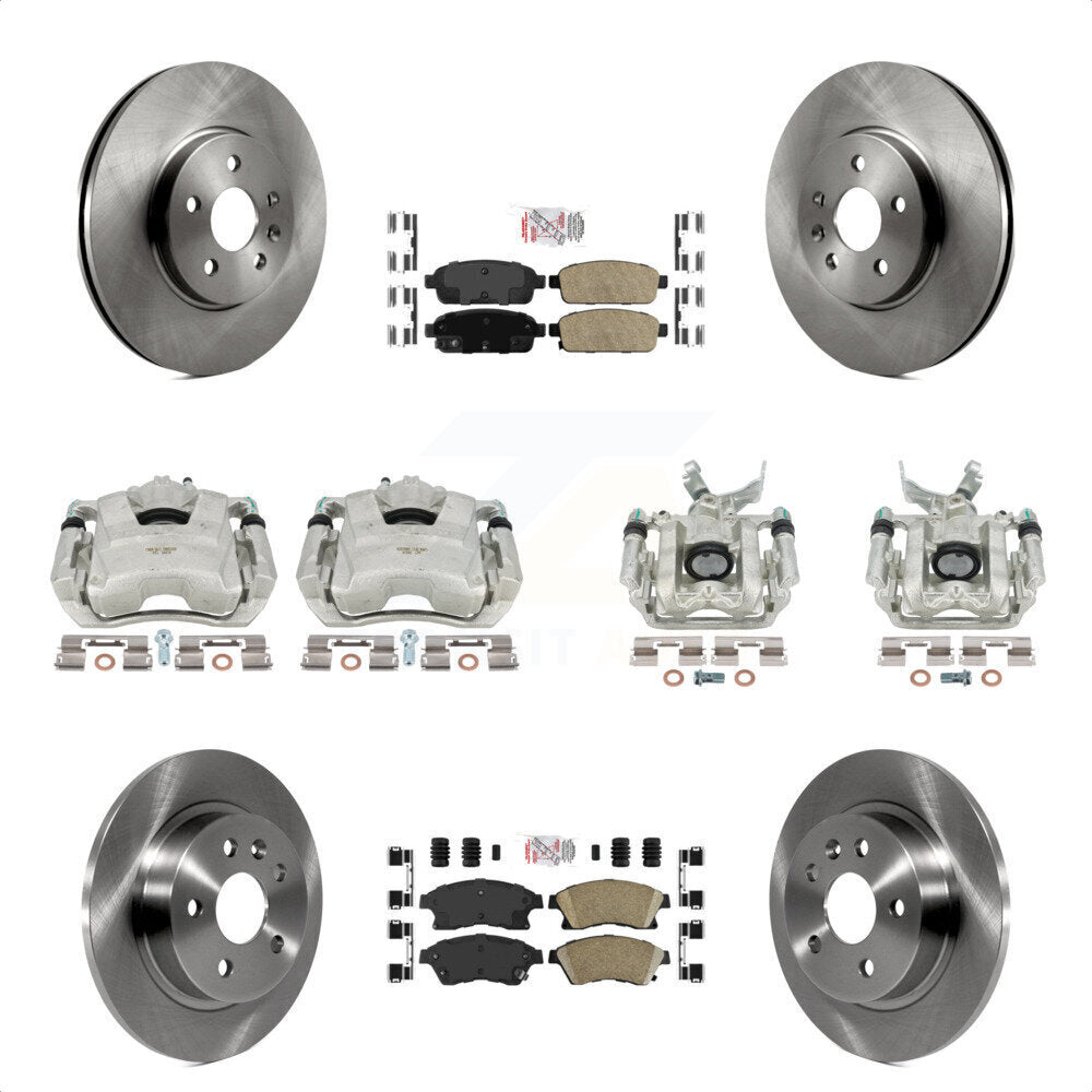 Front Rear Disc Brake Caliper Rotors And Ceramic Pads Kit (10Pc) For 2013-2014 Chevrolet Sonic RS KC8-102407N by Transit Auto