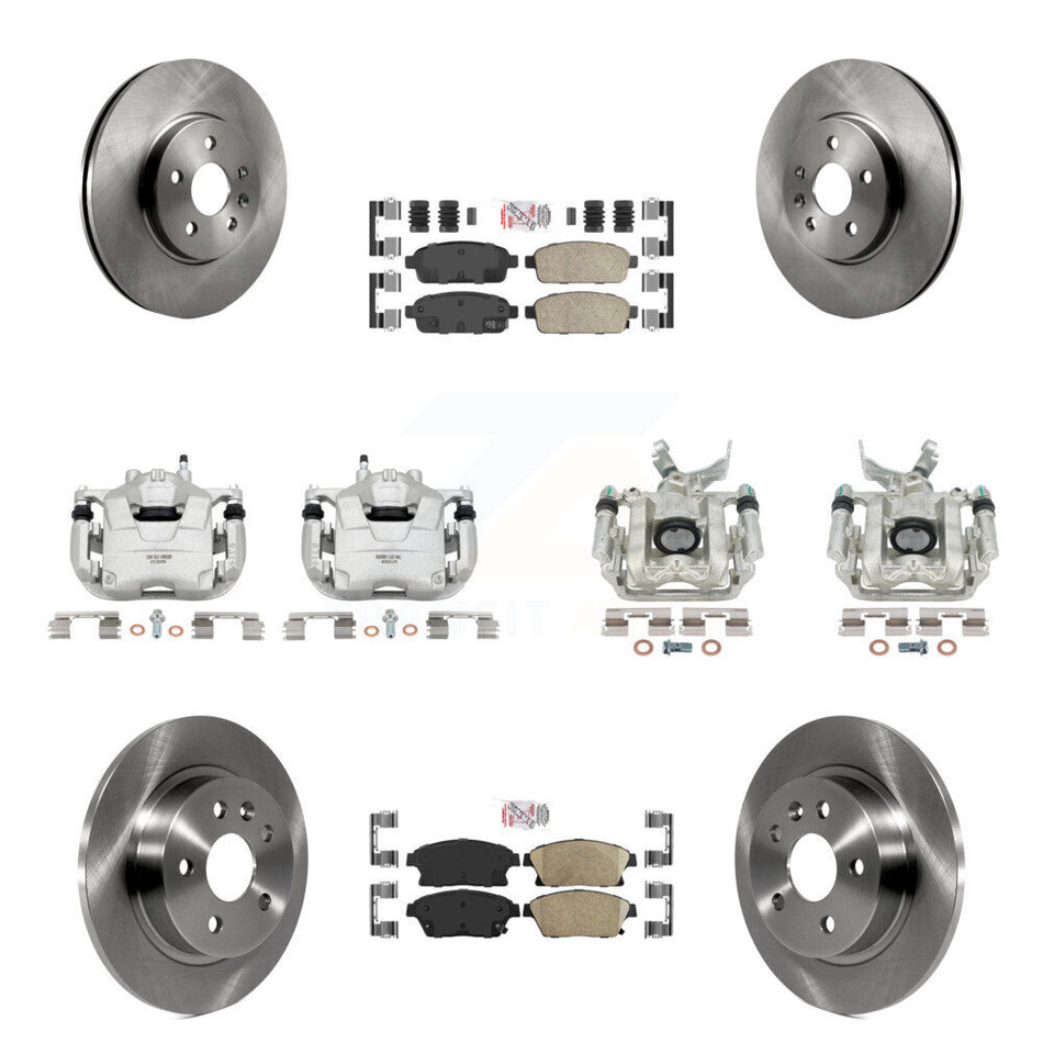Front Rear Disc Brake Caliper Rotors And Ceramic Pads Kit (10Pc) For 2013-2017 Buick Encore Chevrolet Trax KC8-102410N