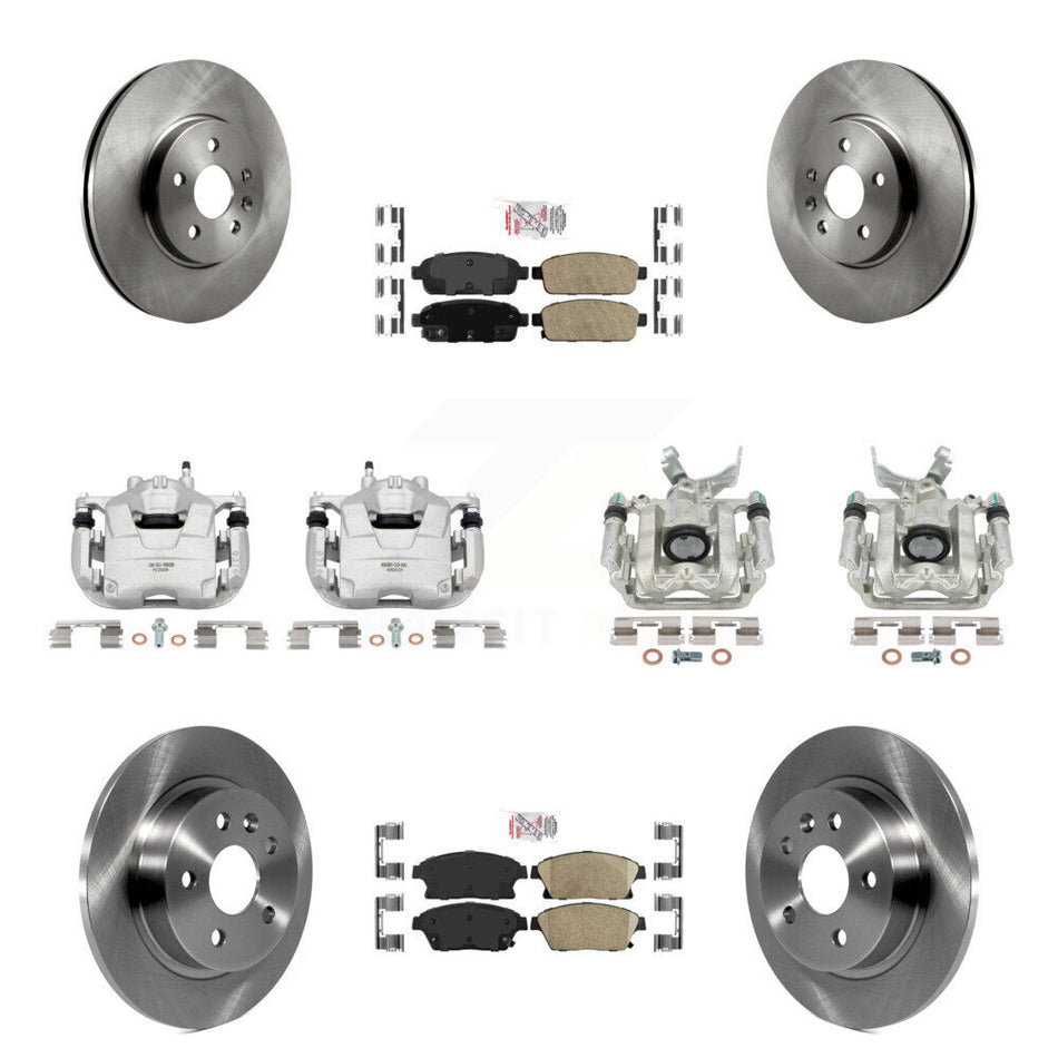 Front Rear Disc Brake Caliper Rotors And Ceramic Pads Kit (10Pc) For 2013-2017 Buick Encore Chevrolet Trax KC8-102412N
