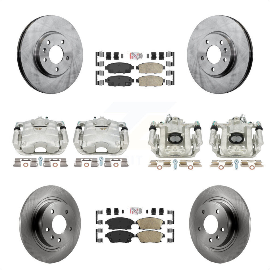 Front Rear Disc Brake Caliper Rotors And Ceramic Pads Kit (10Pc) For Chevrolet Cruze Volt KC8-102413N by Transit Auto