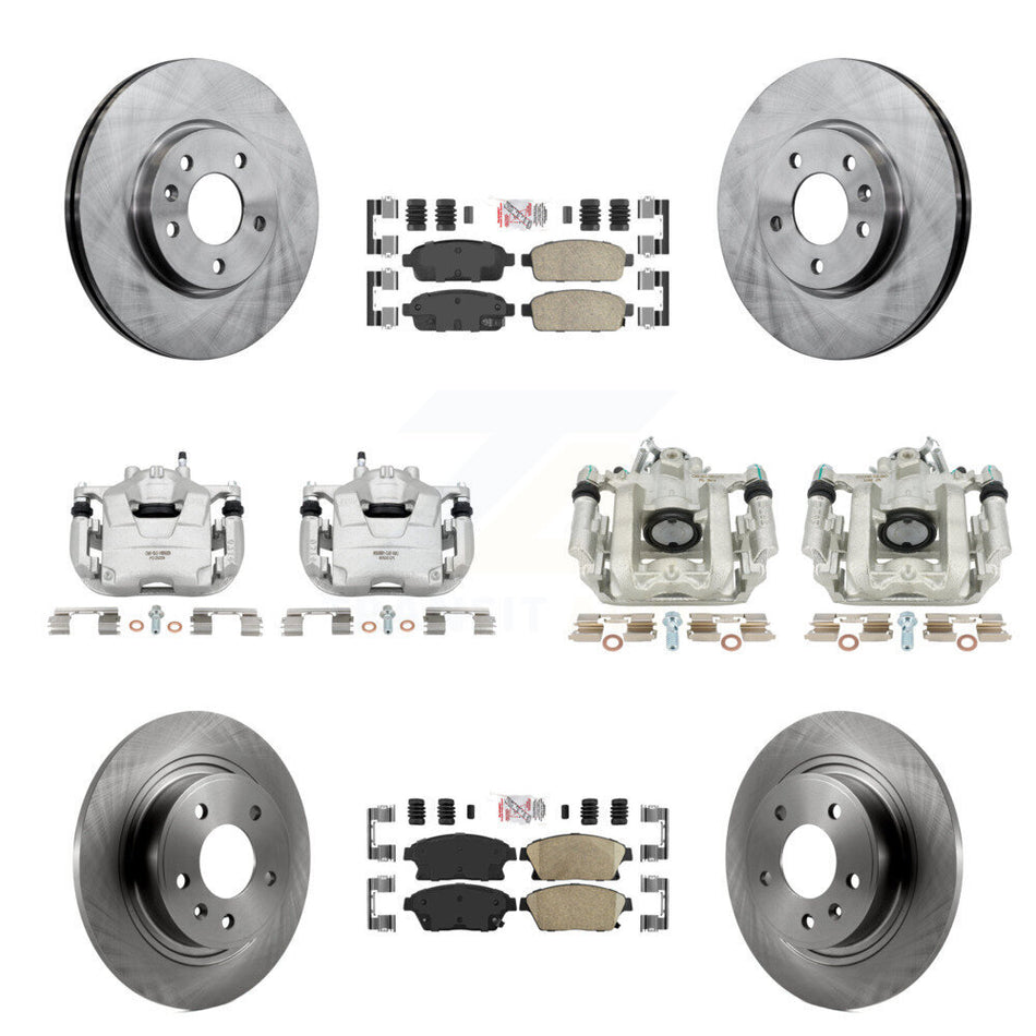 Front Rear Disc Brake Caliper Rotors And Ceramic Pads Kit (10Pc) For Chevrolet Cruze Volt KC8-102413N