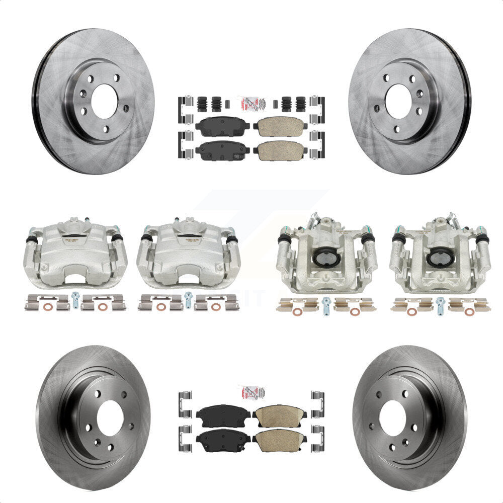 Front Rear Disc Brake Caliper Rotors And Ceramic Pads Kit (10Pc) For Chevrolet Cruze Volt KC8-102414N by Transit Auto