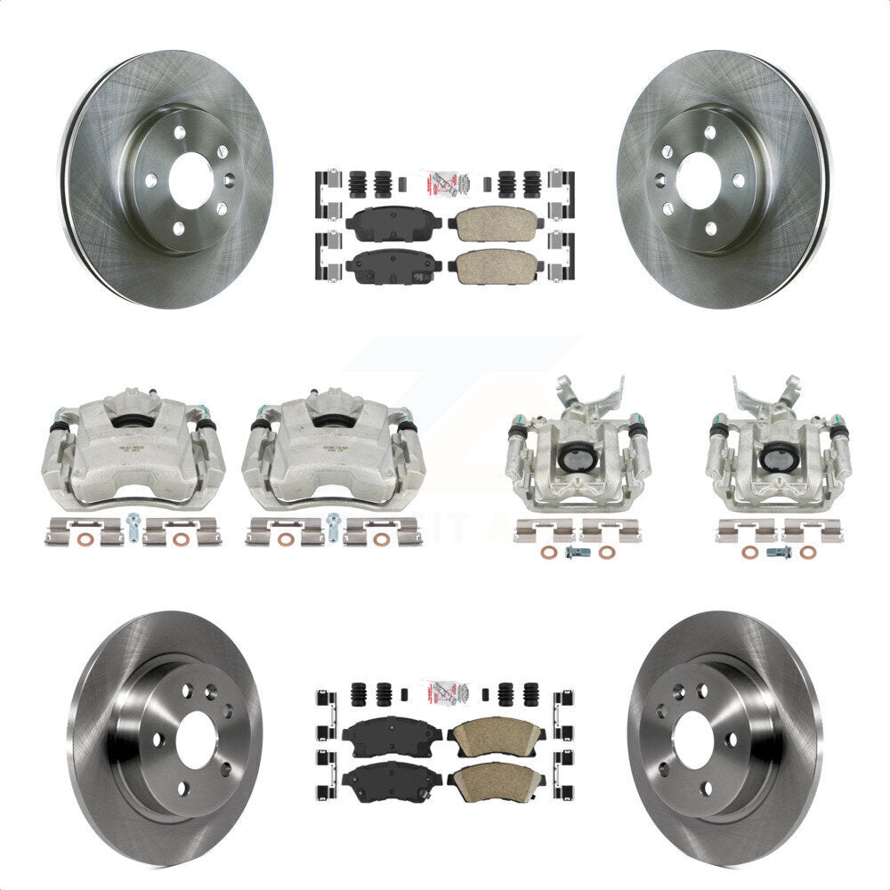 Front Rear Disc Brake Caliper Rotors And Ceramic Pads Kit (10Pc) For Chevrolet Sonic KC8-102417N by Transit Auto