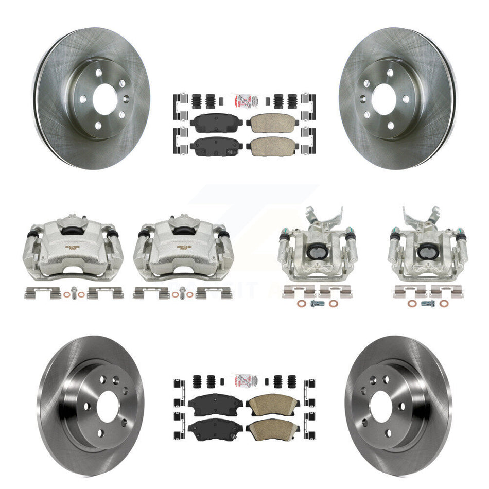 Front Rear Disc Brake Caliper Rotors And Ceramic Pads Kit (10Pc) For Chevrolet Sonic KC8-102417N