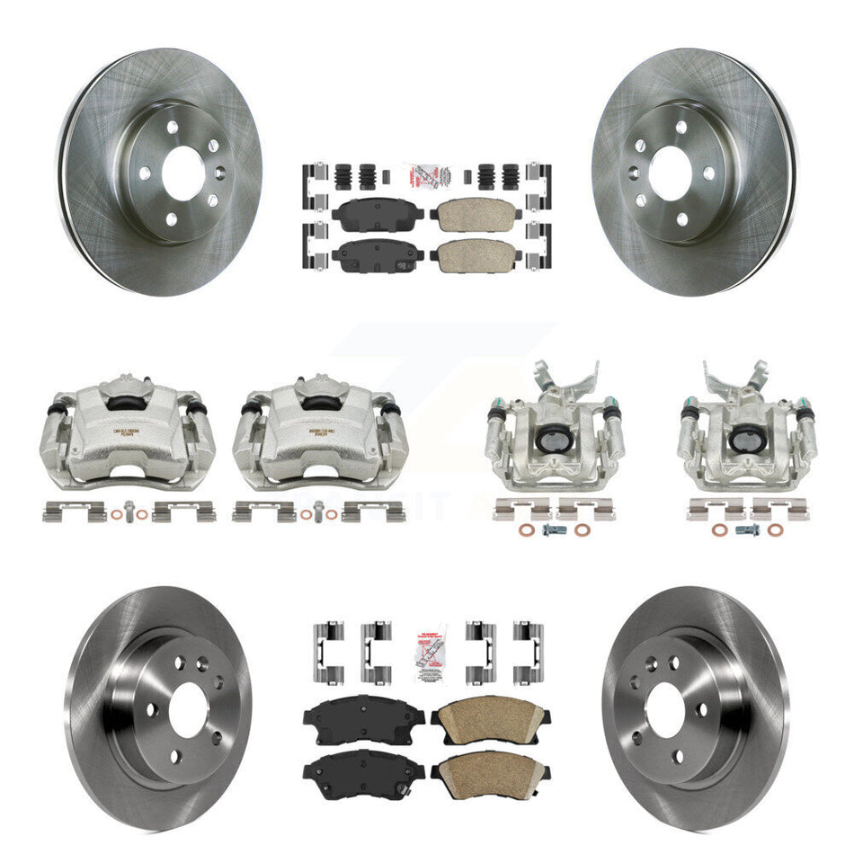 Front Rear Disc Brake Caliper Rotors And Ceramic Pads Kit (10Pc) For Chevrolet Sonic KC8-102418N