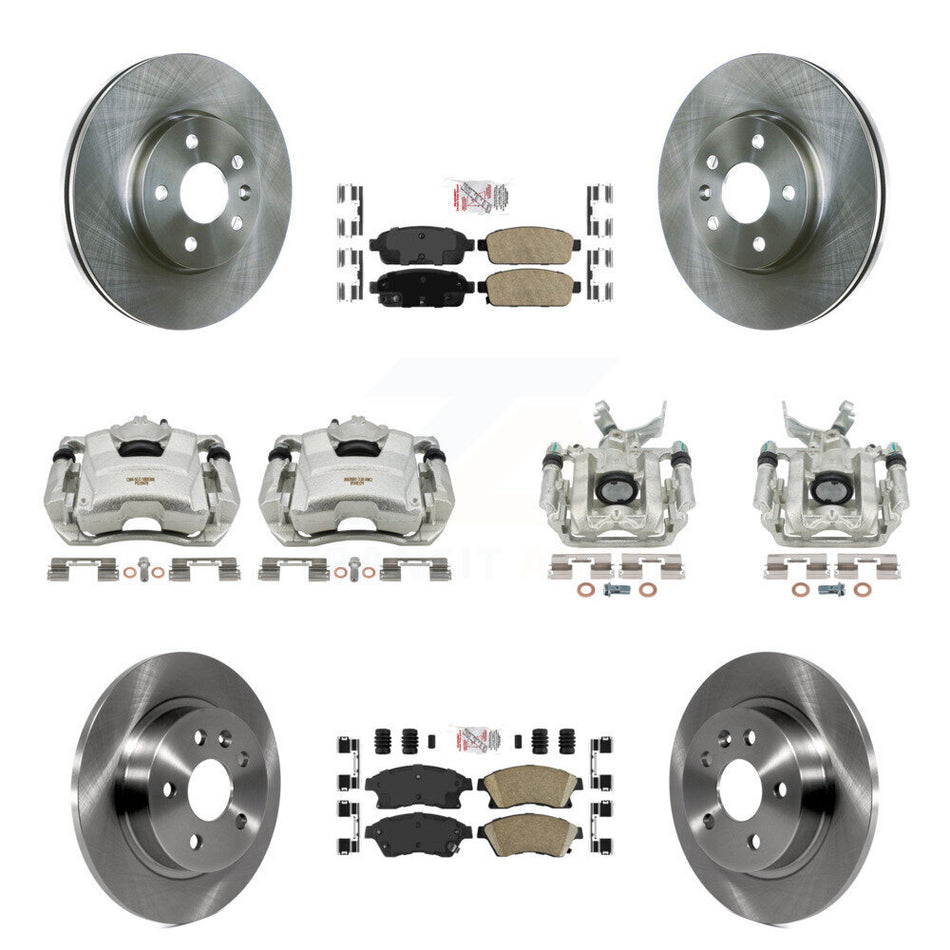 Front Rear Disc Brake Caliper Rotors And Ceramic Pads Kit (10Pc) For Chevrolet Sonic KC8-102419N