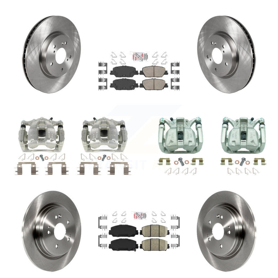 Front Rear Disc Brake Caliper Rotors And Ceramic Pads Kit (10Pc) For Honda CR-V KC8-102422N