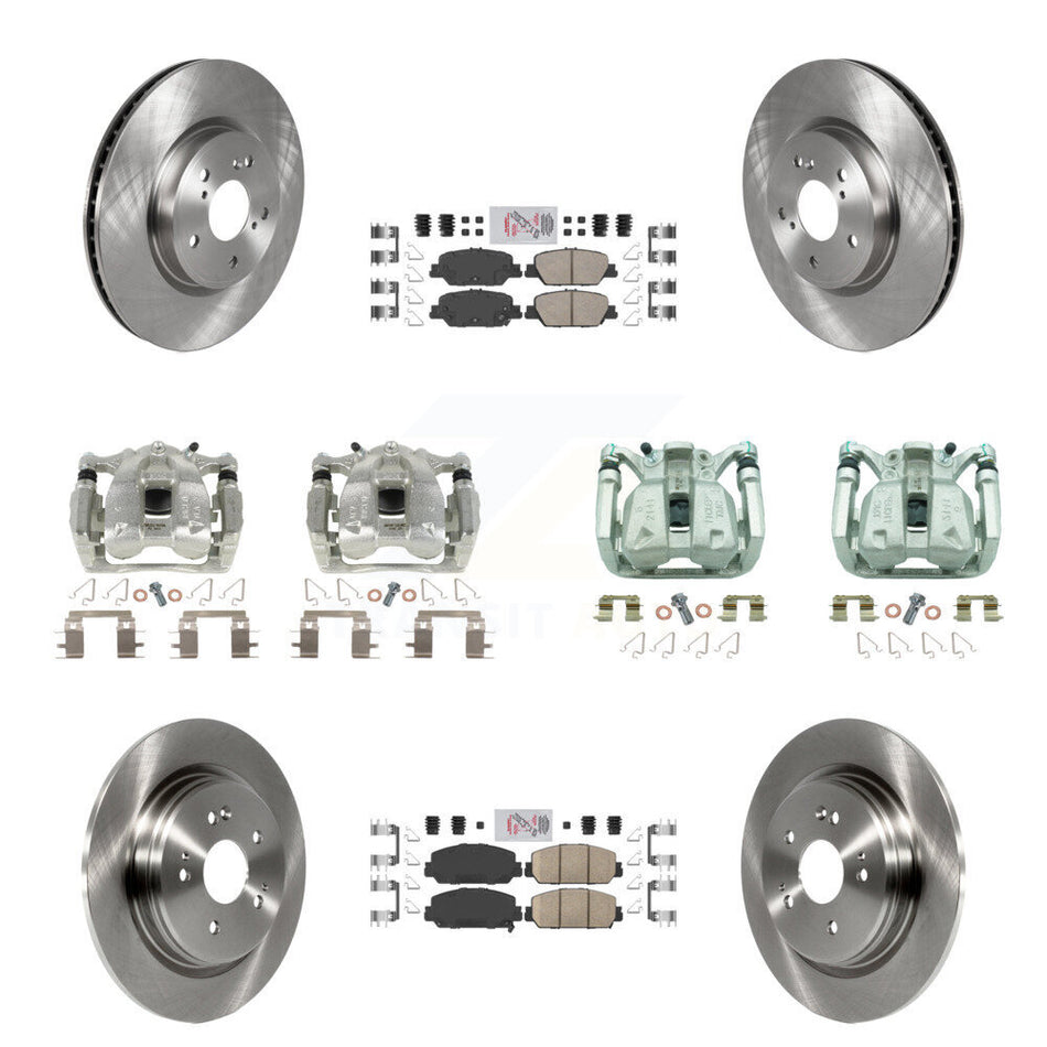 Front Rear Disc Brake Caliper Rotors And Ceramic Pads Kit (10Pc) For Honda CR-V KC8-102423N