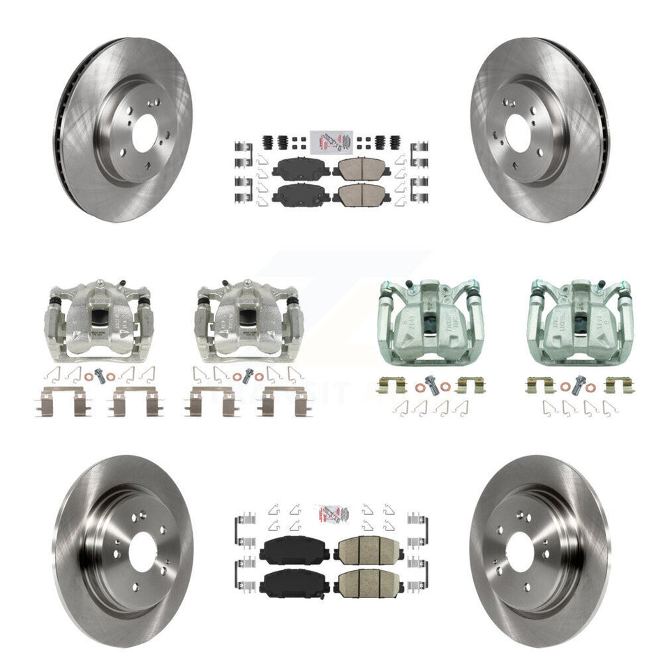 Front Rear Disc Brake Caliper Rotors And Ceramic Pads Kit (10Pc) For Honda CR-V KC8-102424N