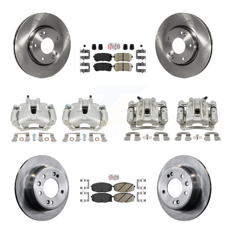 Front Rear Disc Brake Caliper Rotors And Ceramic Pads Kit (10Pc) For Hyundai Elantra KC8-102425N