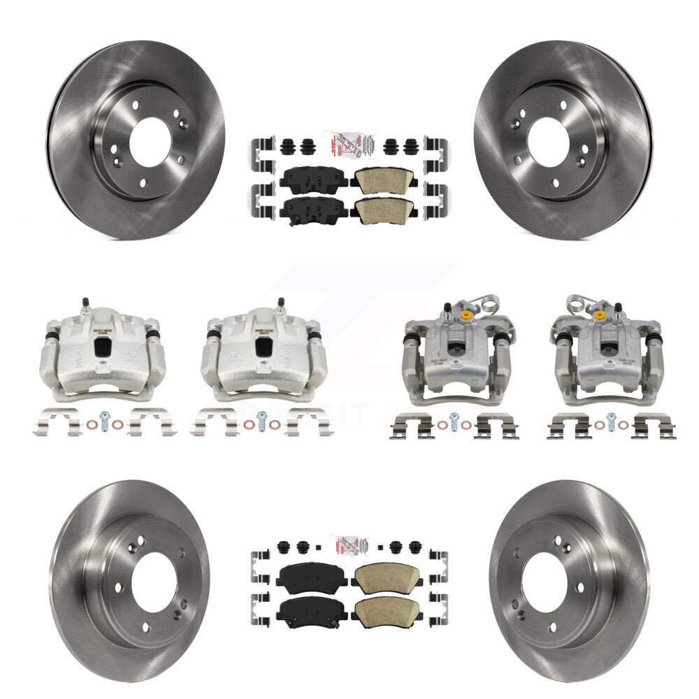 Front Rear Disc Brake Caliper Rotors And Ceramic Pads Kit (10Pc) For Hyundai Elantra KC8-102431N