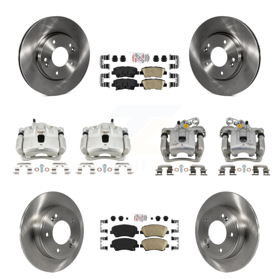 Front Rear Disc Brake Caliper Rotors And Ceramic Pads Kit (10Pc) For Hyundai Elantra KC8-102431N