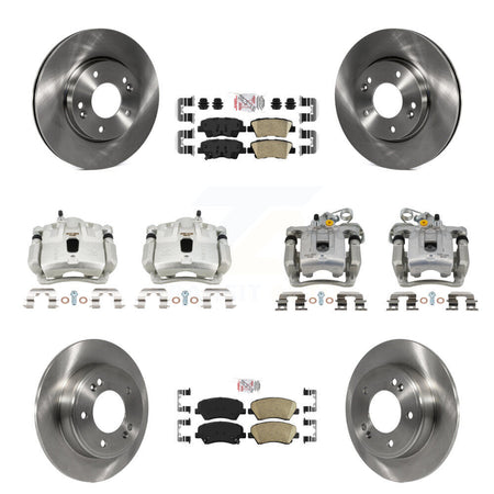 Front Rear Disc Brake Caliper Rotors And Ceramic Pads Kit (10Pc) For Hyundai Elantra KC8-102432N