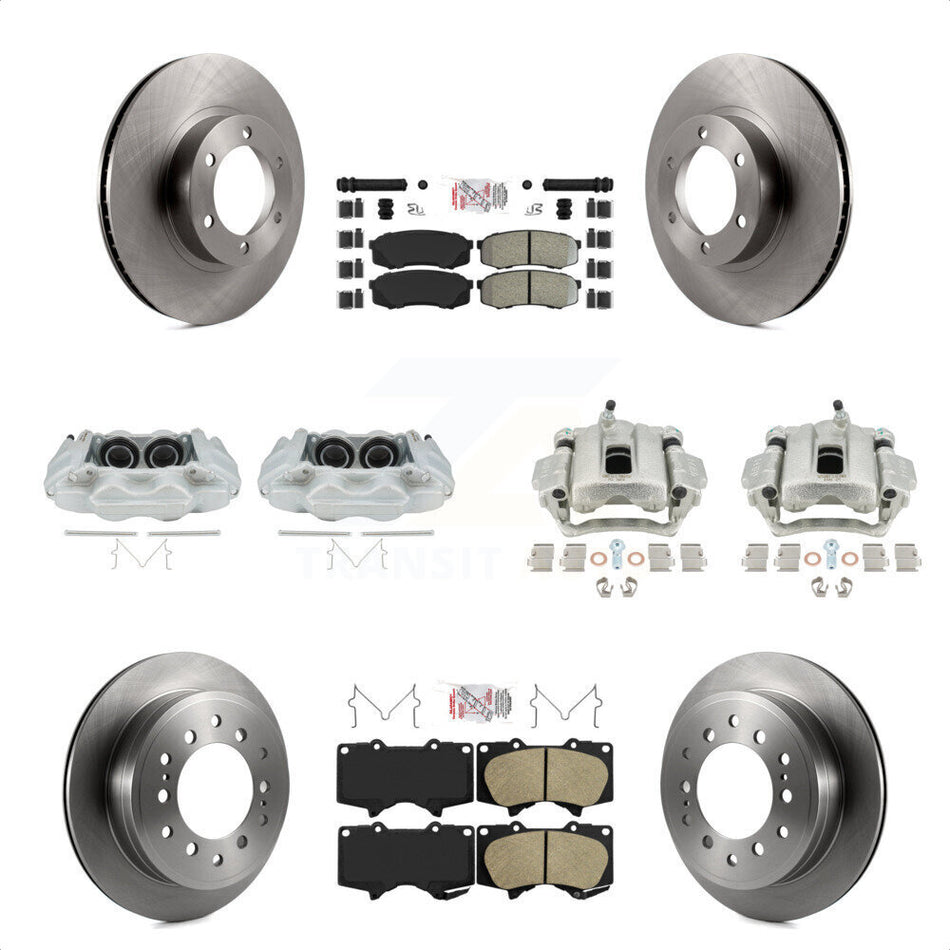 Front Rear Disc Brake Caliper Rotors And PADSMATERIAL Pads Kit (10Pc) For 2003-2009 Lexus GX470 KC8-102437N by Transit Auto