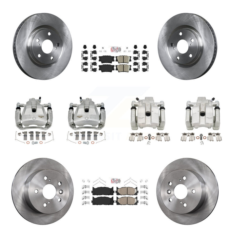 Front Rear Disc Brake Caliper Rotors Ceramic Pad Kit (10Pc) For Toyota Camry Lexus ES350 KC8-102446N