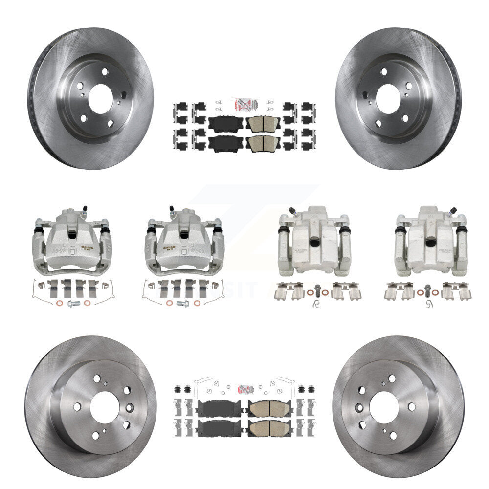 Front Rear Disc Brake Caliper Rotors Ceramic Pad Kit (10Pc) For Toyota Camry Lexus ES350 KC8-102447N