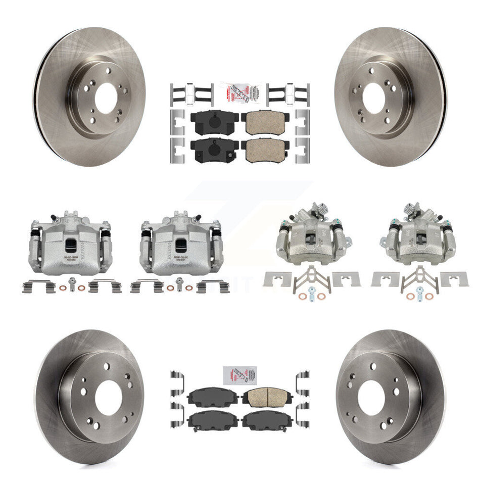 Front Rear Brake Caliper Rotor And Ceramic Pad Kit (10Pc) For 2002-2006 Acura RSX Type-S KC8-102452N